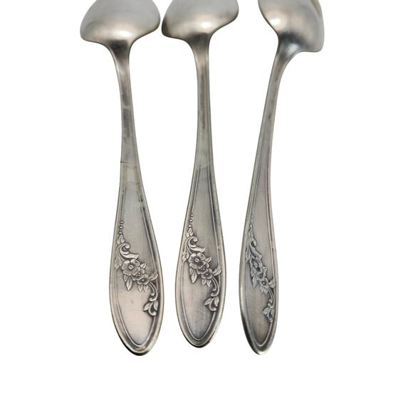 Vtg Lot 3 Oneida Queen Bess II 8.25in Serving Tablespoons 1946 Silverplate 3pc - Picture 8 of 8